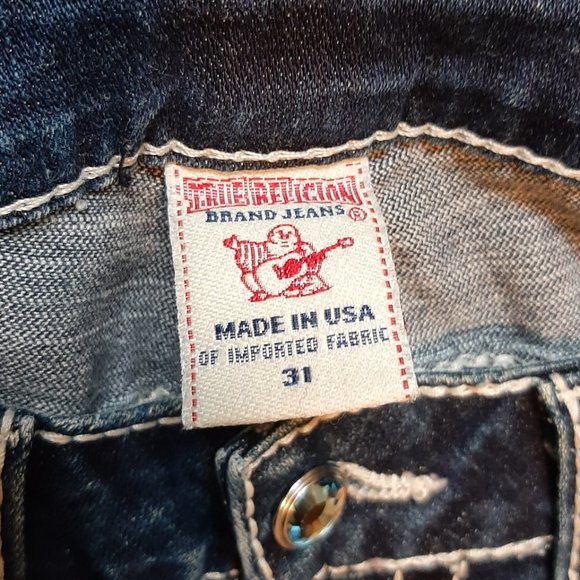 True Religion Dark Wash Bell Bottom Flare Leg Jeans SZ 31 - Picture 7 of 11